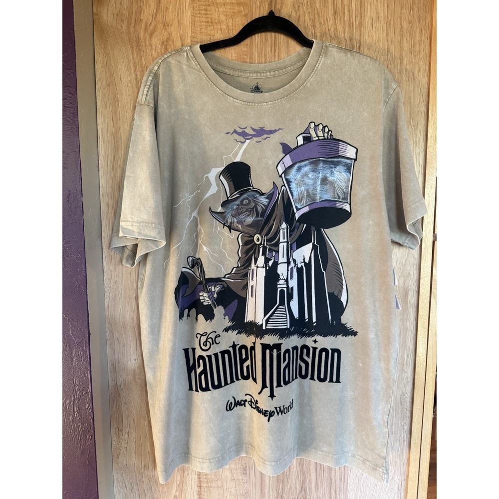 Disney World Parks Halloween Hat Box Ghost Haunted Mansion Shirt Size XL NWT